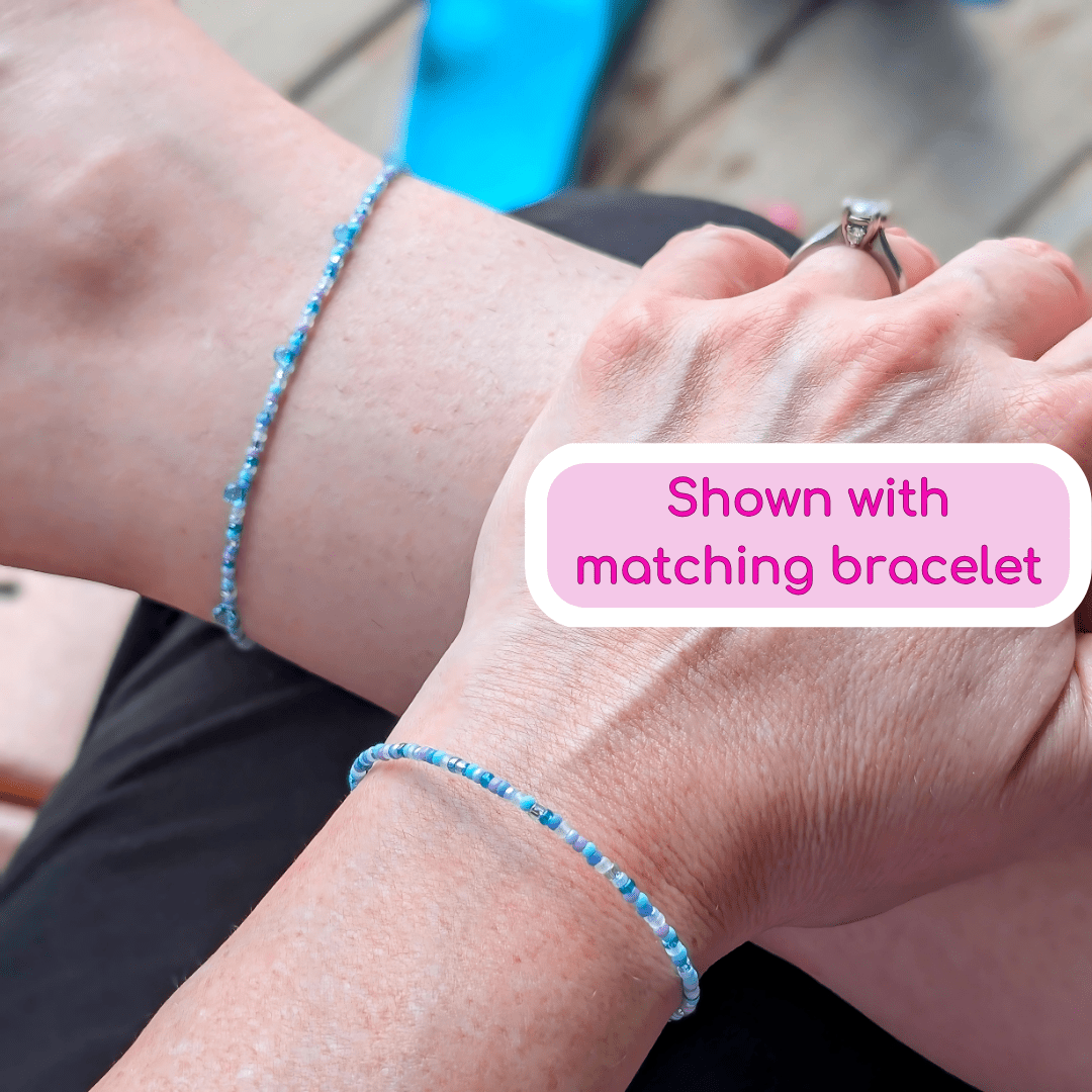 Anklet - Purple and Blue with Drop Beads - creations by cherie