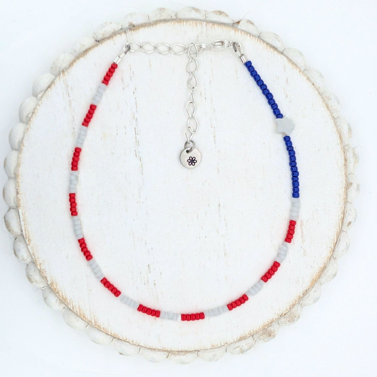 Dainty Adjustable Anklet - Stars and Stripes