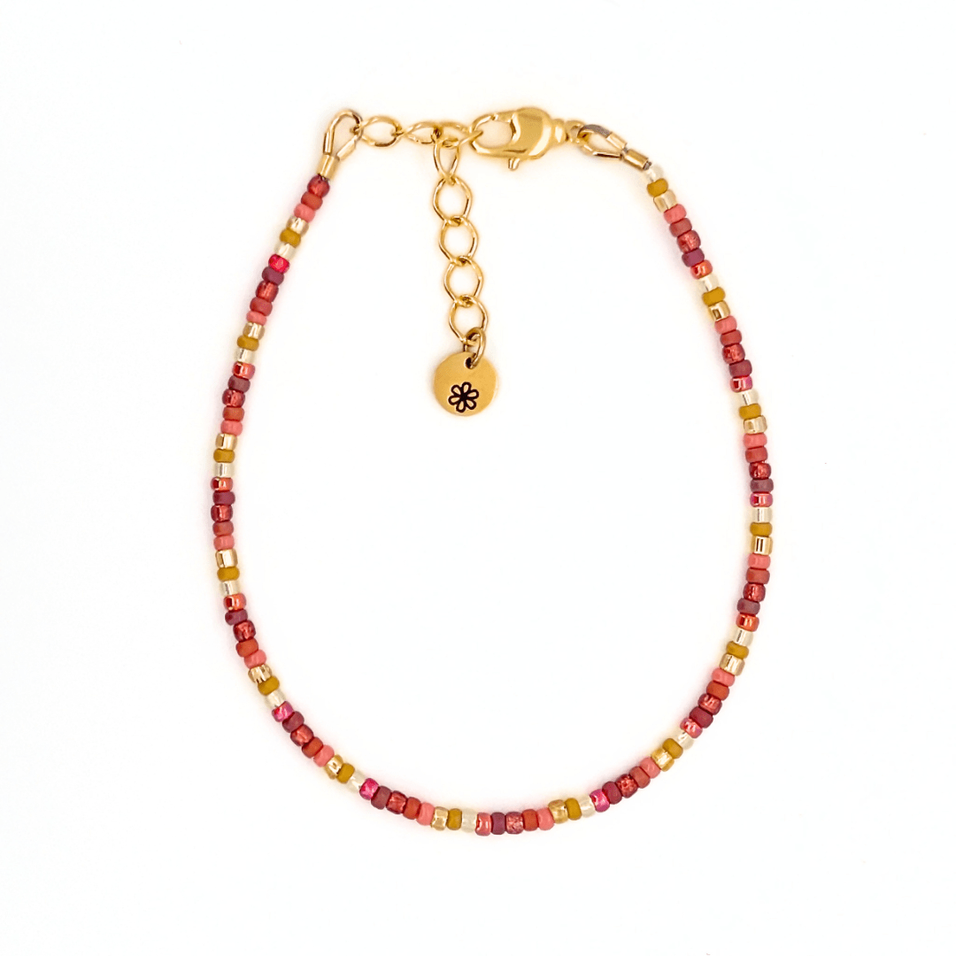Dainty Bracelet - Autumn Leaves - Gold Clasp