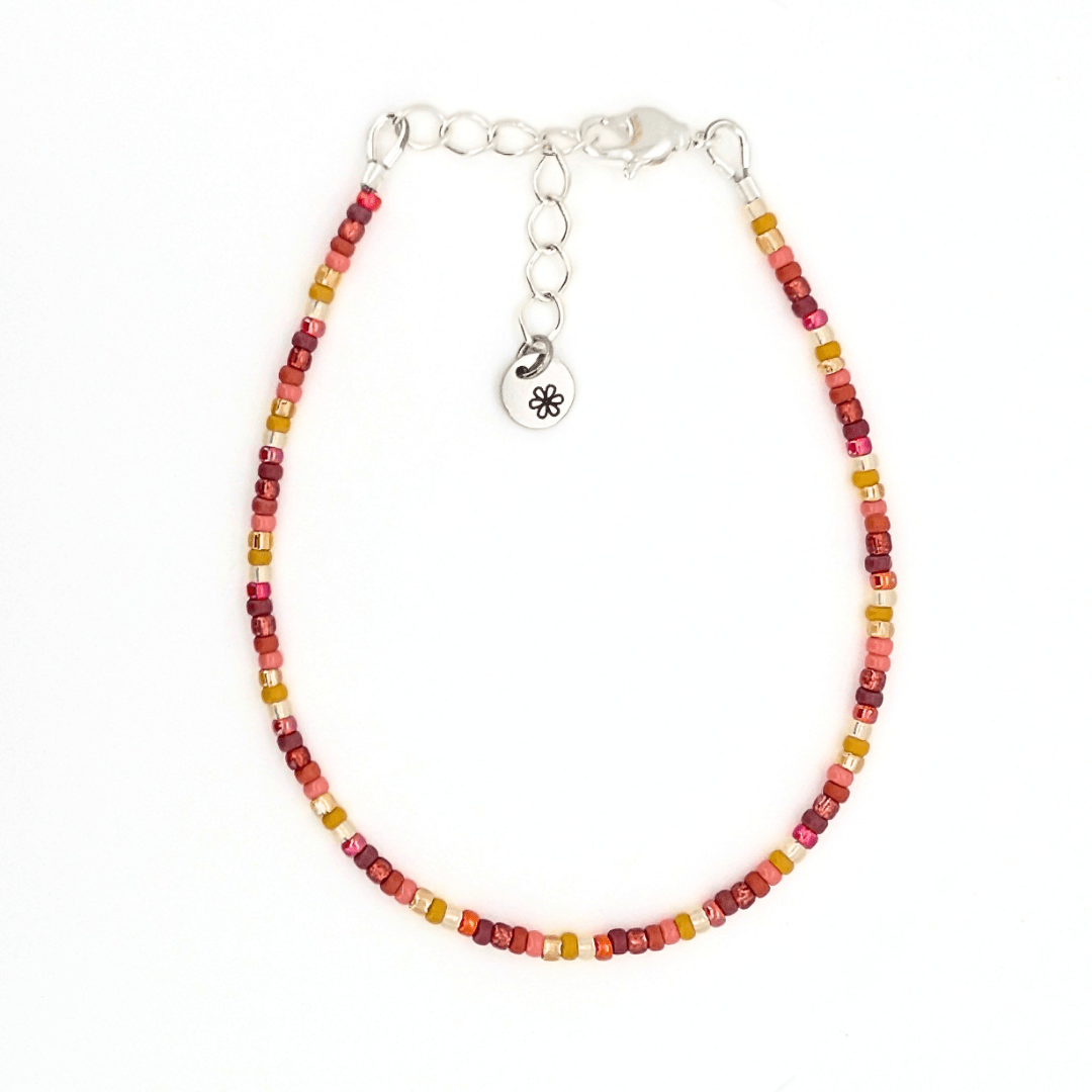 Dainty Bracelet - Autumn Leaves - Silver Clasp