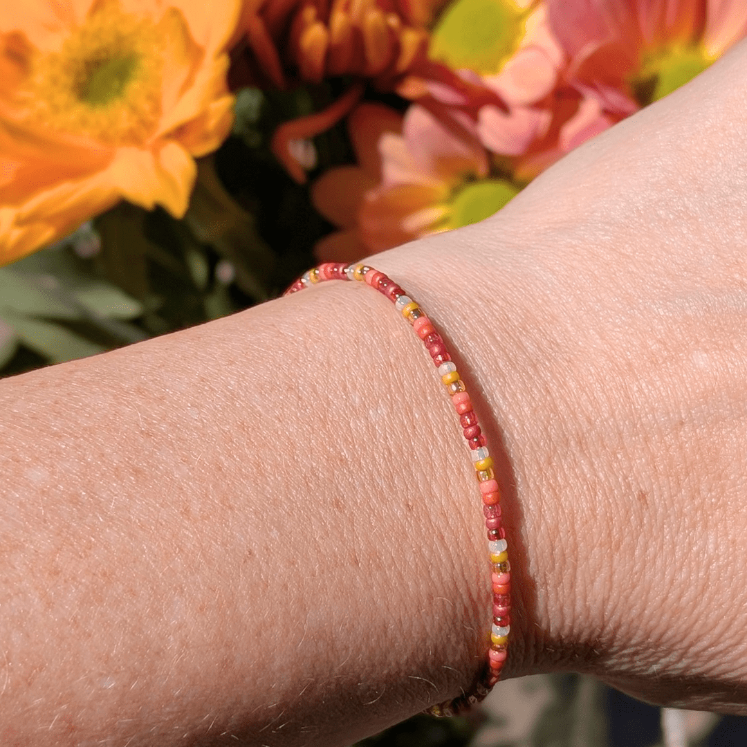Dainty Bracelet - Autumn Leaves - Silver Clasp
