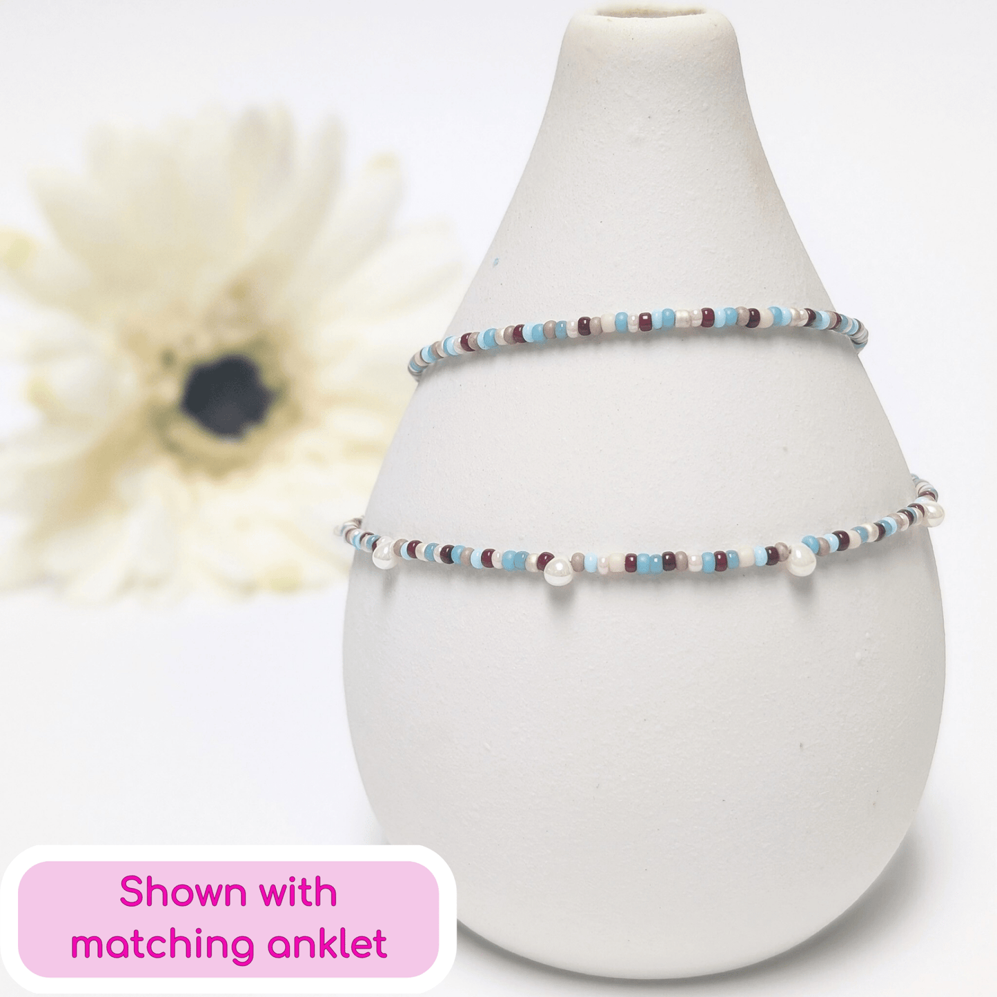 Dainty bracelet - Blue and Brown
