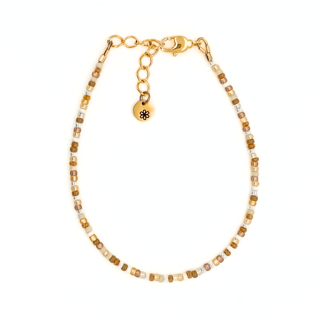 Dainty Bracelet - Creme Brulee - Gold Clasp