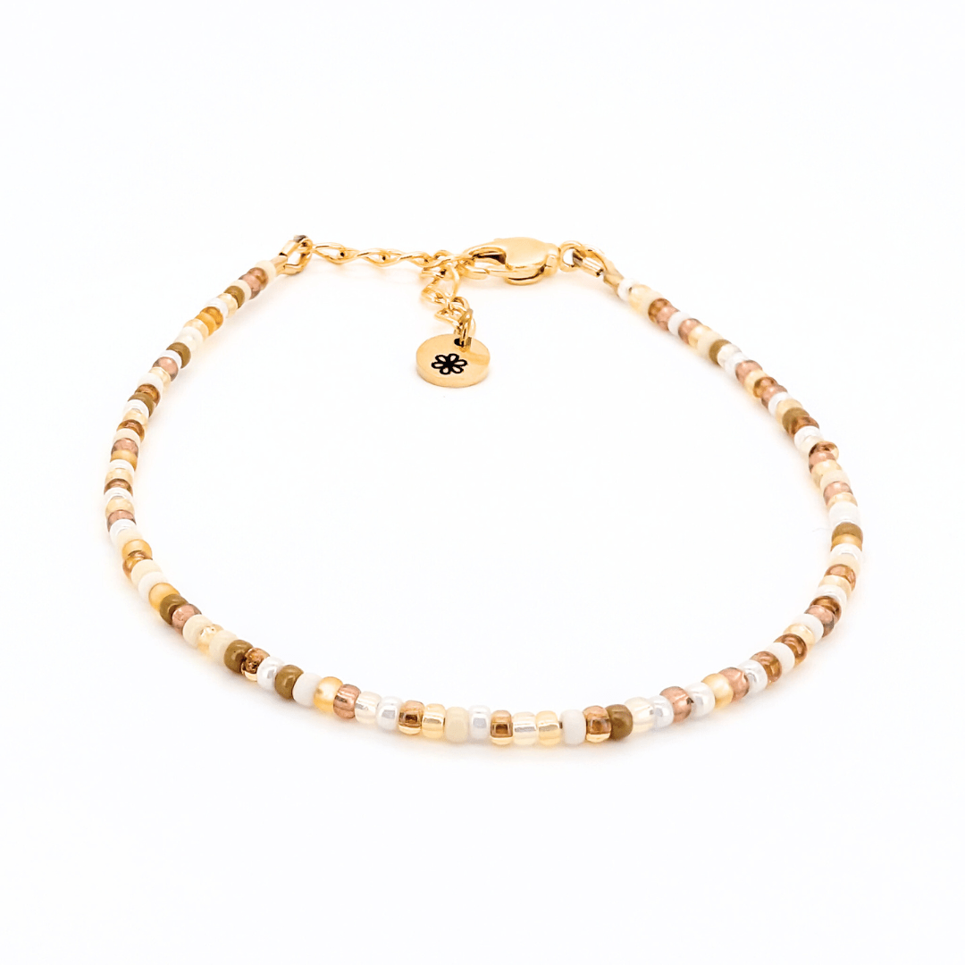 Dainty Bracelet - Creme Brulee - Gold Clasp
