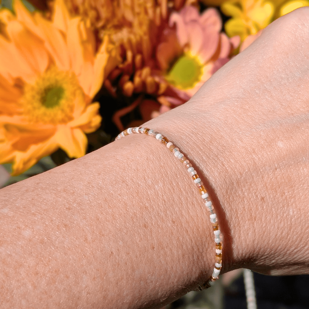 Dainty Bracelet - Creme Brulee - Gold Clasp