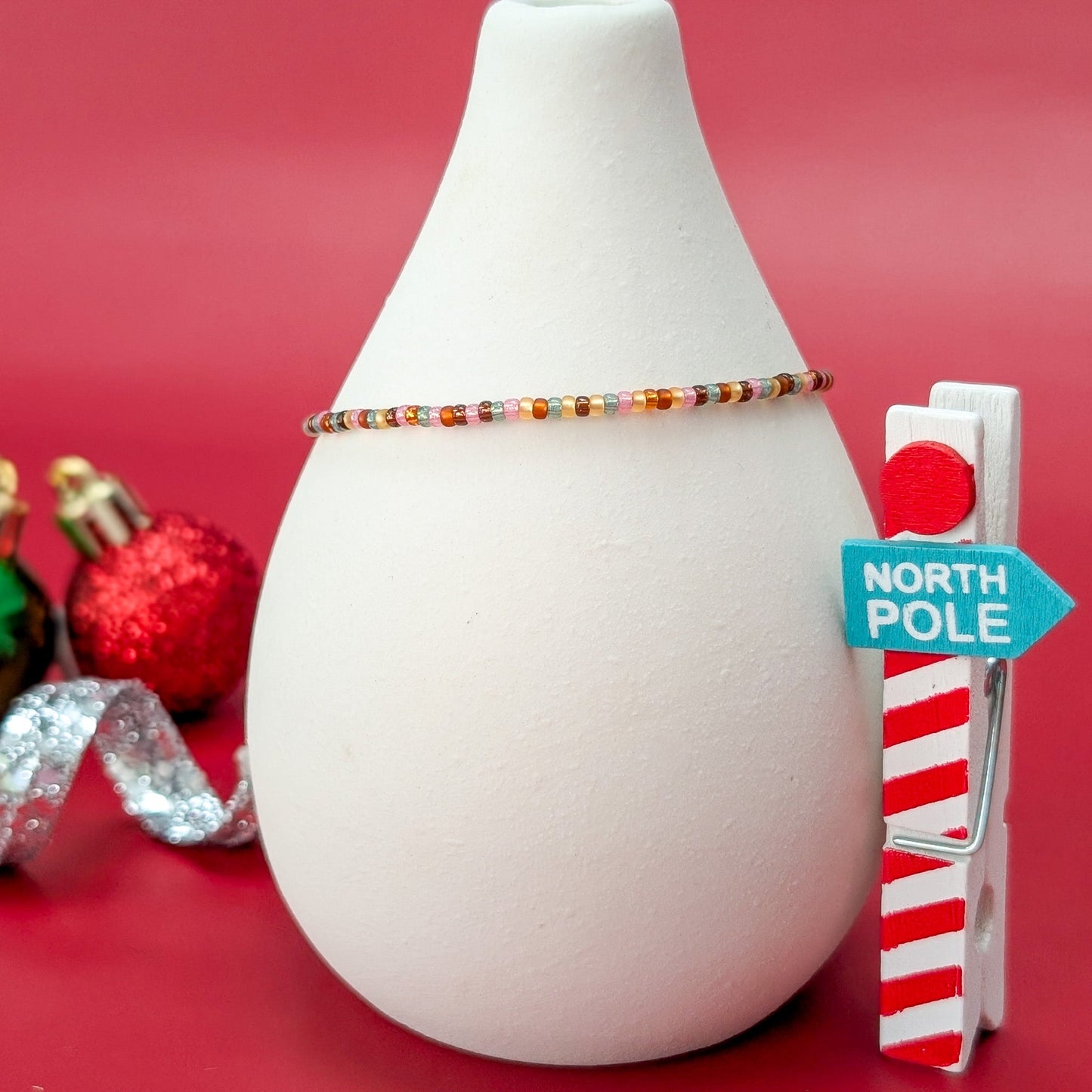 Dainty Bracelet - Gingerbread - Silver Clasp