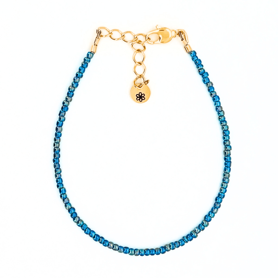 Dainty Bracelet - Lagoon Waters - Gold Clasp