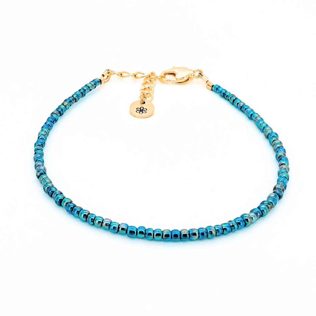 Dainty Bracelet - Lagoon Waters - Gold Clasp