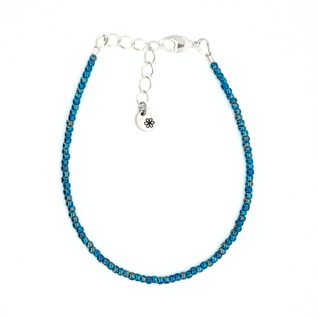 Dainty Bracelet - Lagoon Waters - Silver Clasp