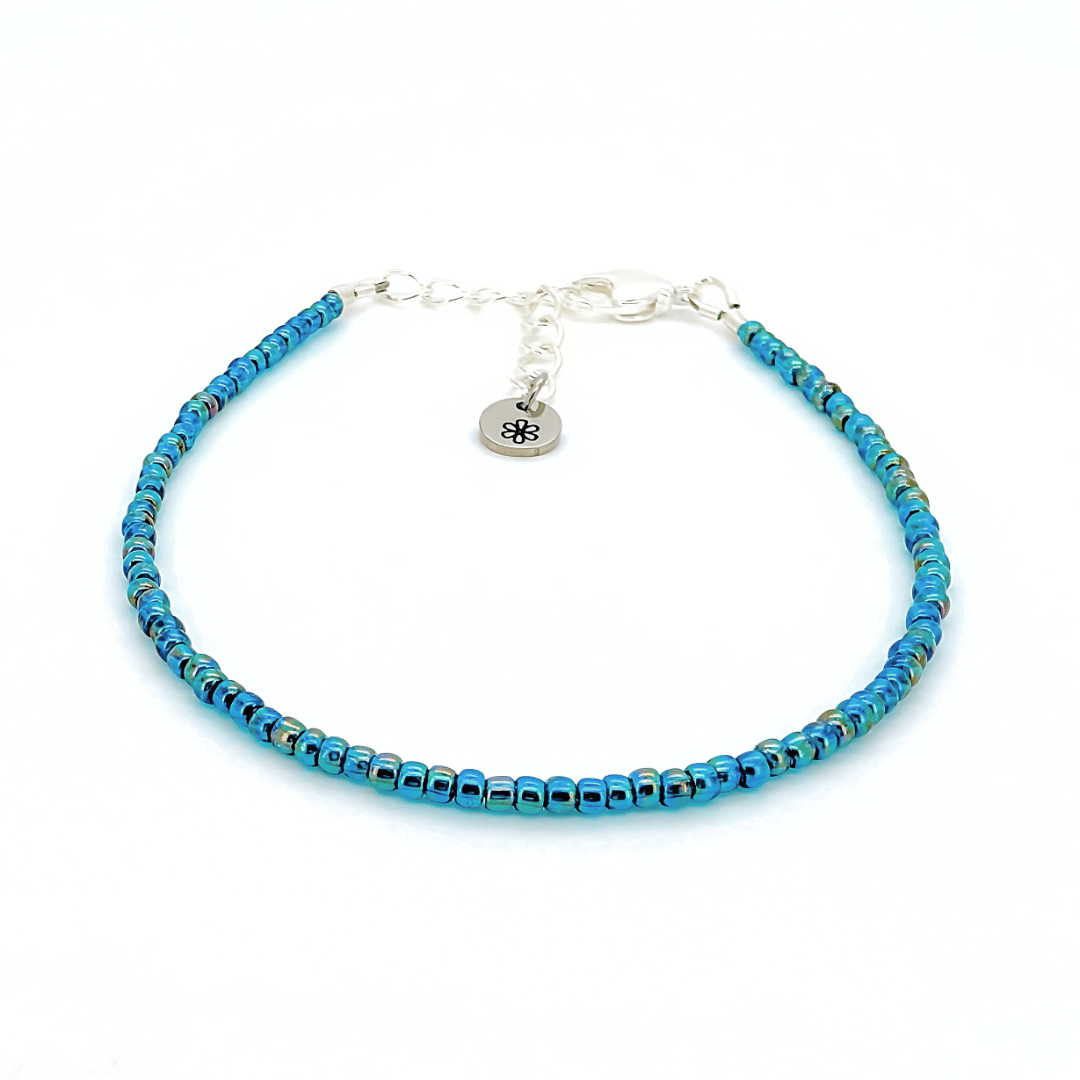 Dainty Bracelet - Lagoon Waters - Silver Clasp