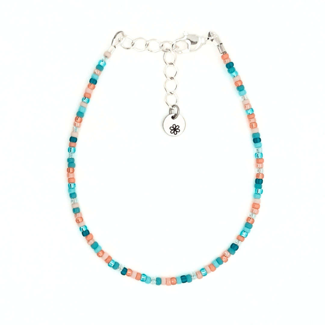 Dainty Bracelet - Peach Orchard - Silver Clasp