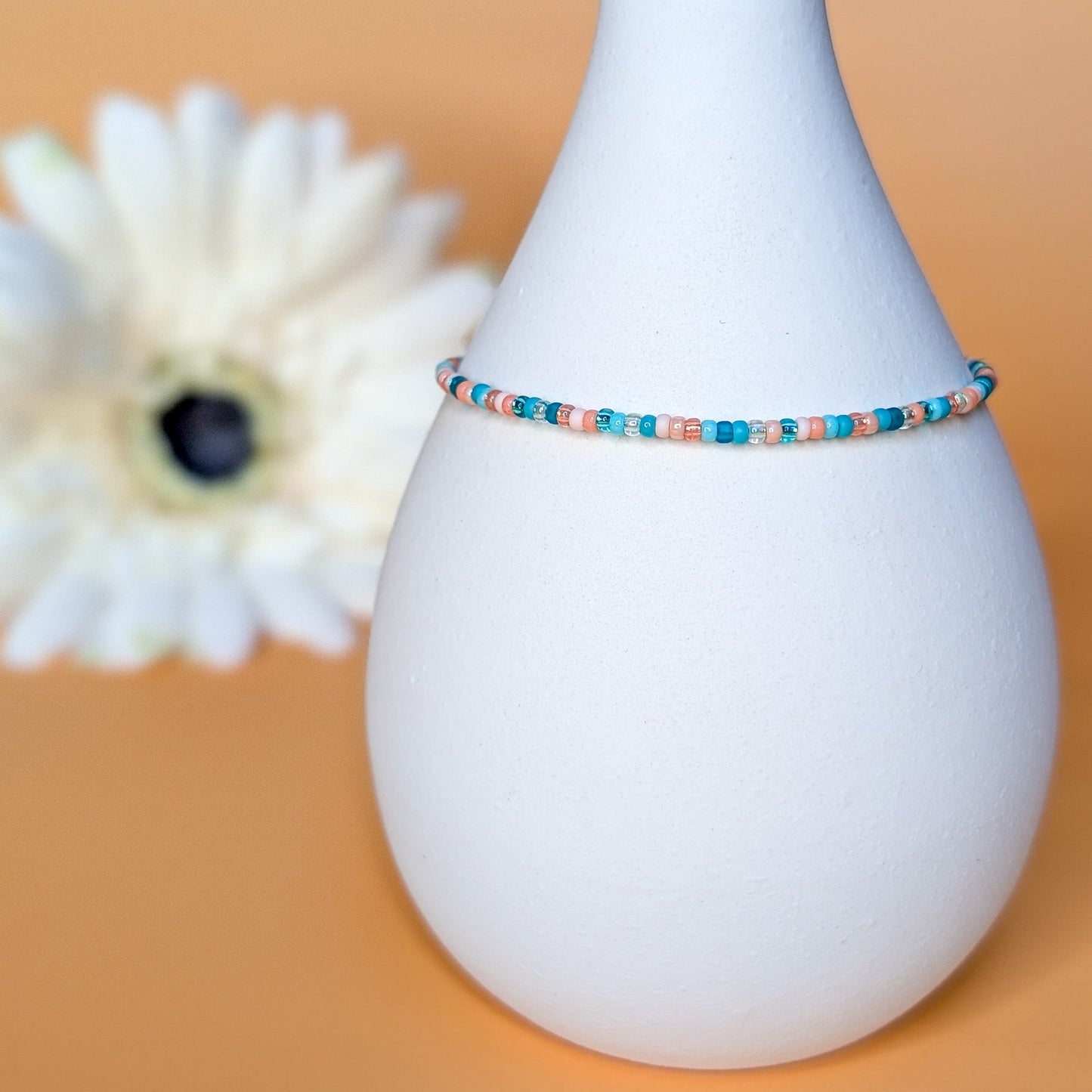 Dainty Bracelet - Peach Orchard - Silver Clasp
