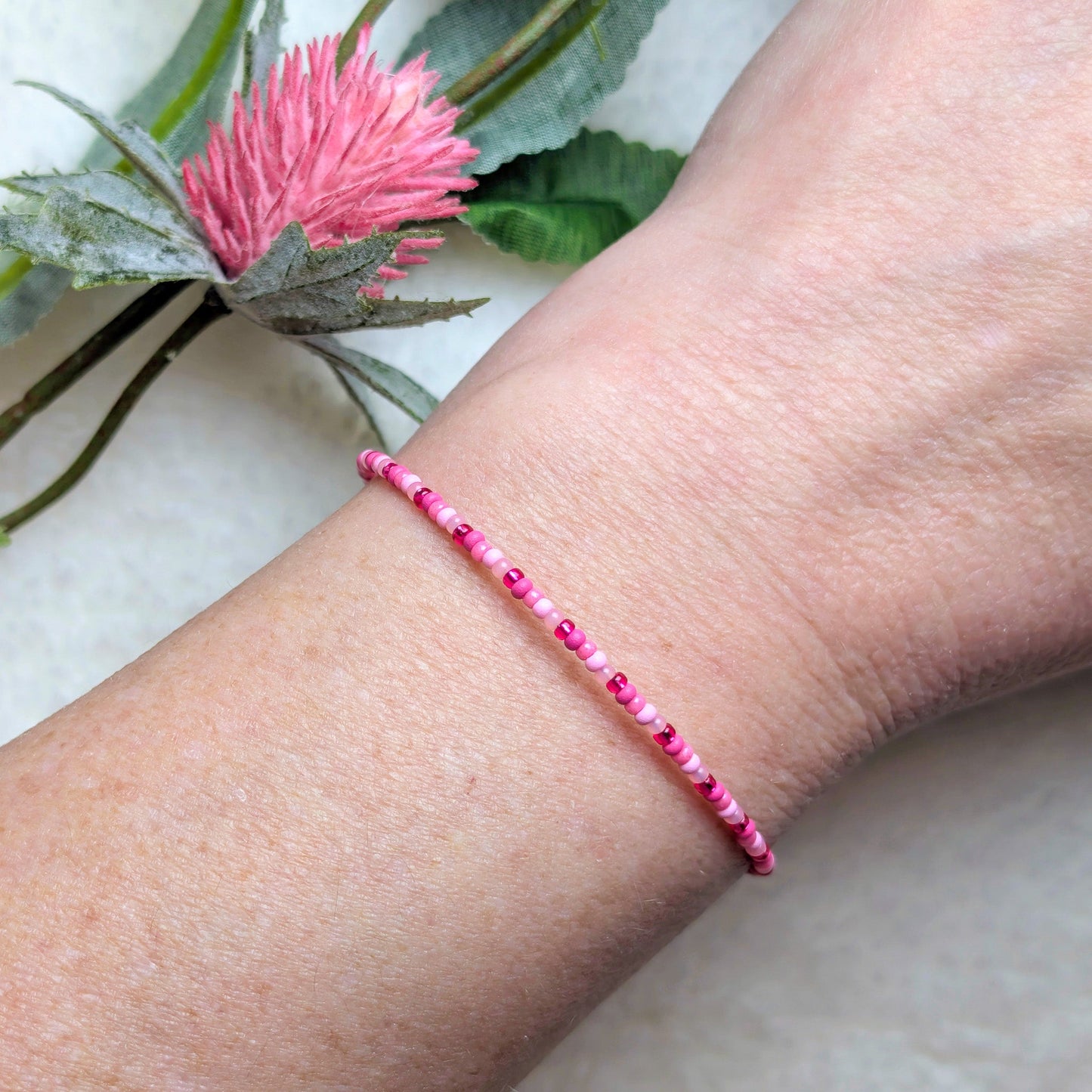 Dainty bracelet - pink pattern