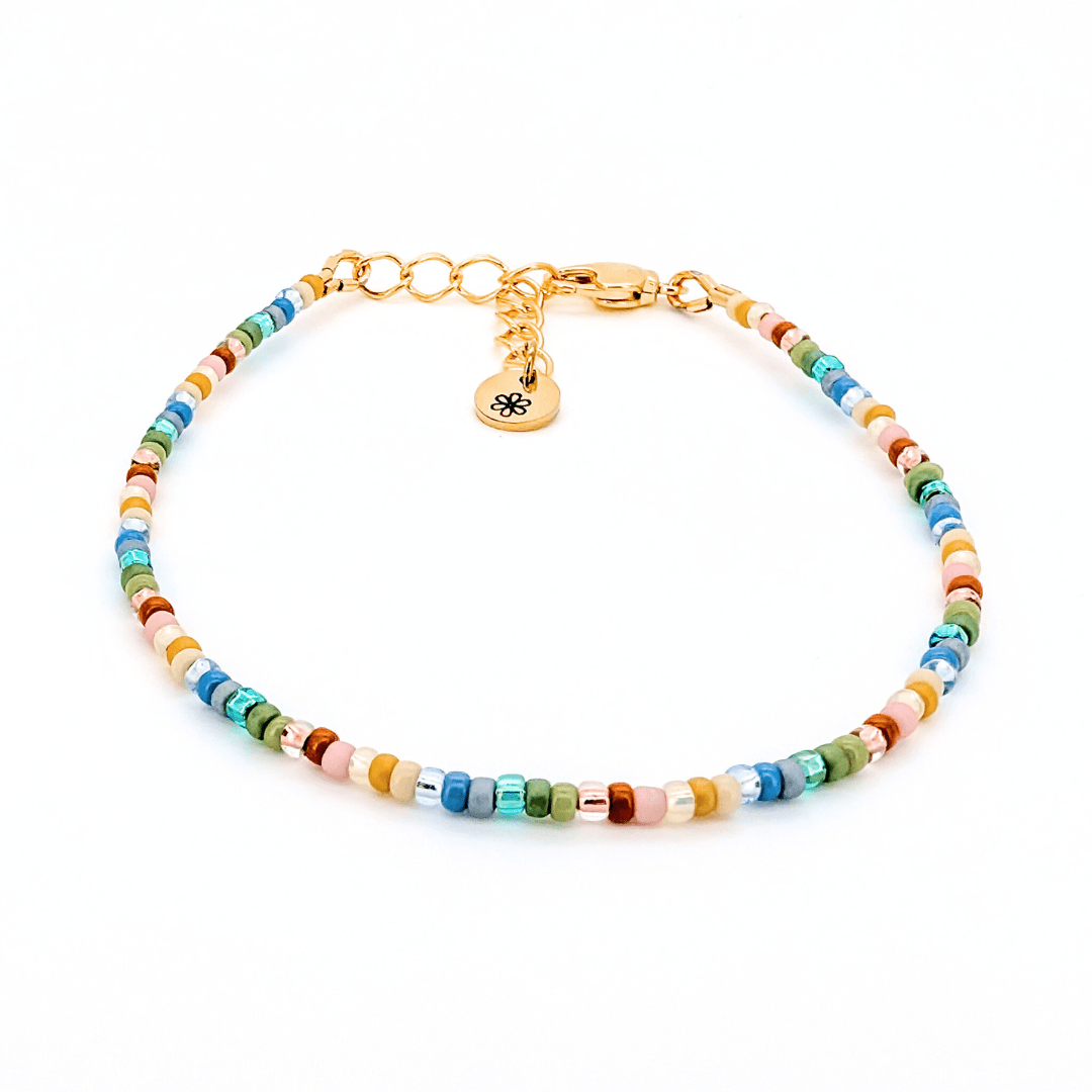 Dainty Bracelet - Plaid Pajamas - Gold Clasp