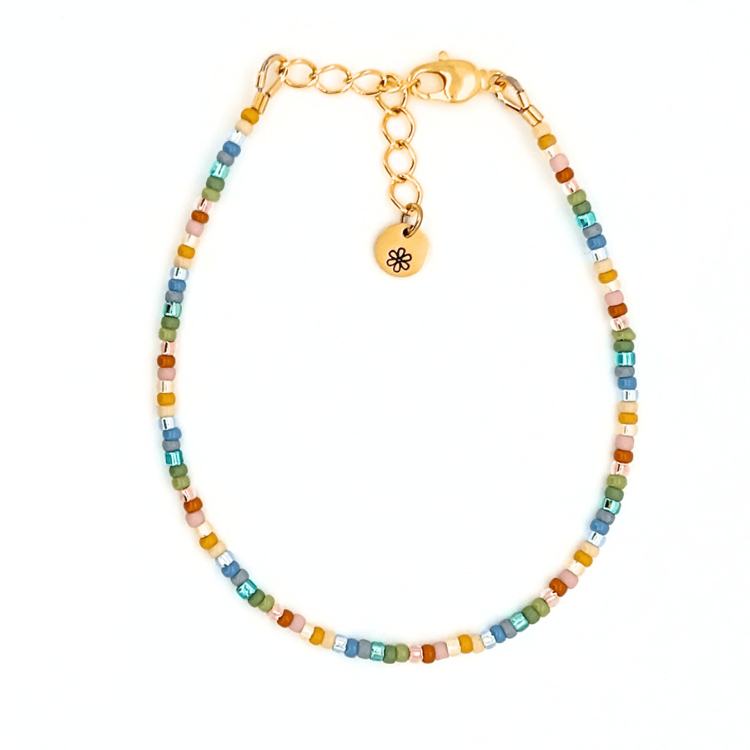 Dainty Bracelet - Plaid Pajamas - Gold Clasp