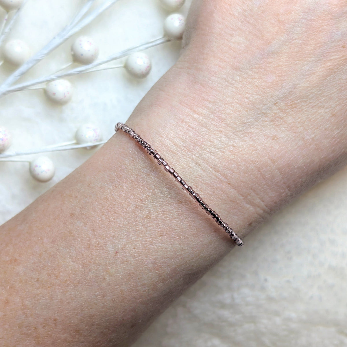 Dainty bracelet - rose gold silver lined