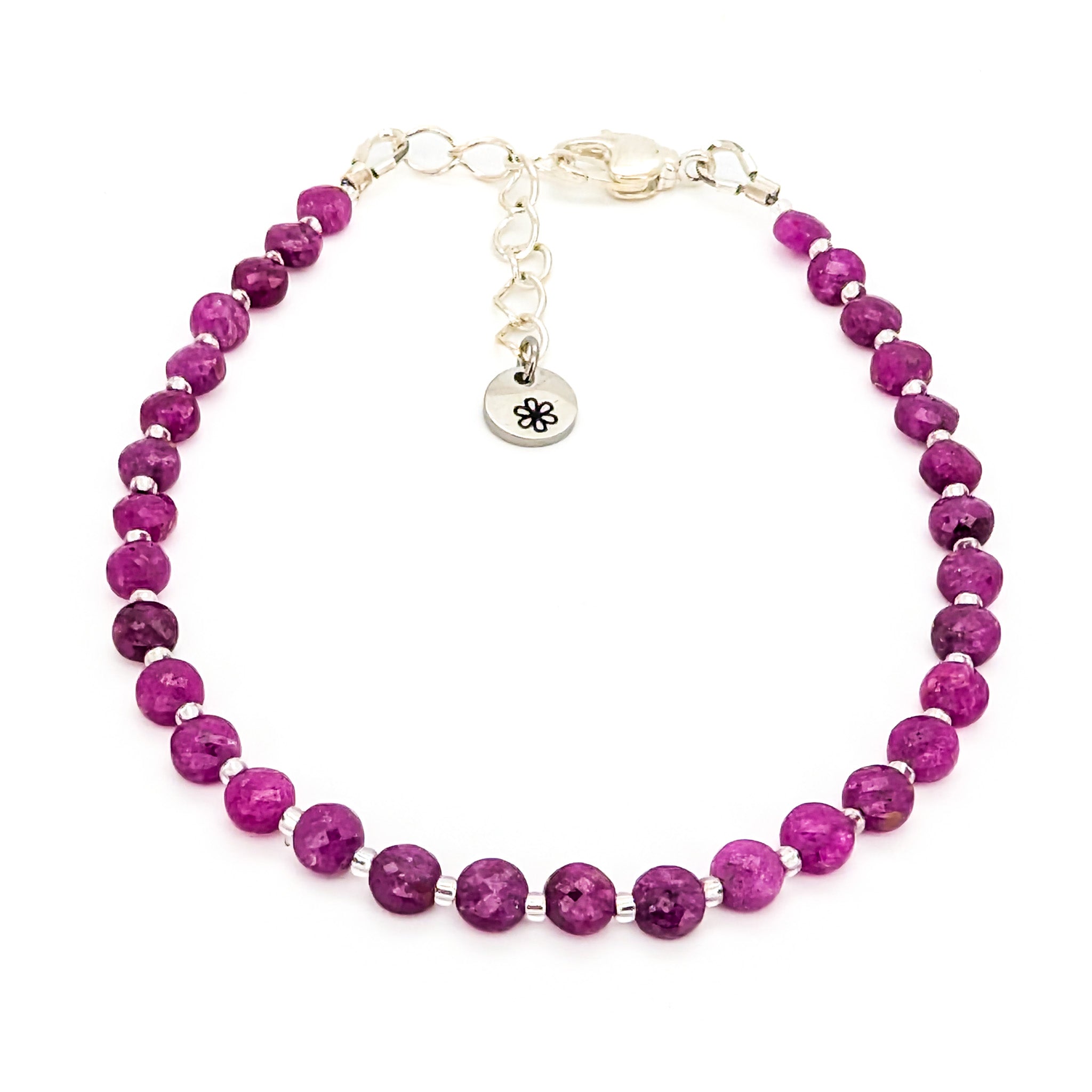 Ruby Birthstone Bracelet in Silver | July Gift – creations by cherie