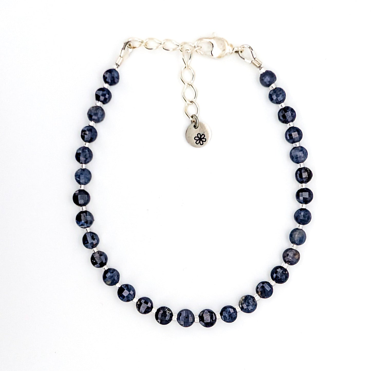 Dainty Gemstone Bracelet - September Birthstone - Sapphire in Silver - creations by cherie