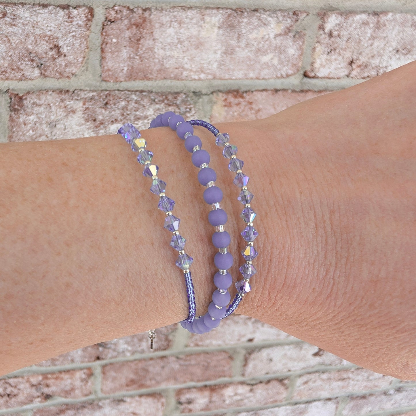 Double wrap - Bicone Crystal Bracelet - Blue