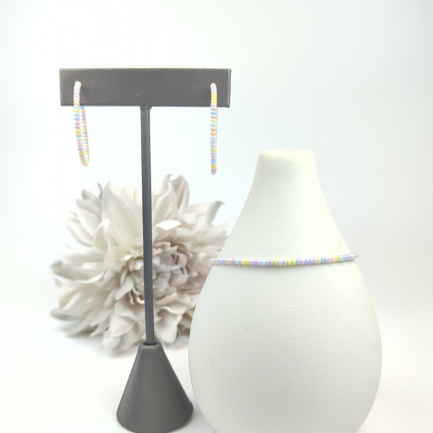 Hoop Earrings - Sterling Silver - Pastel