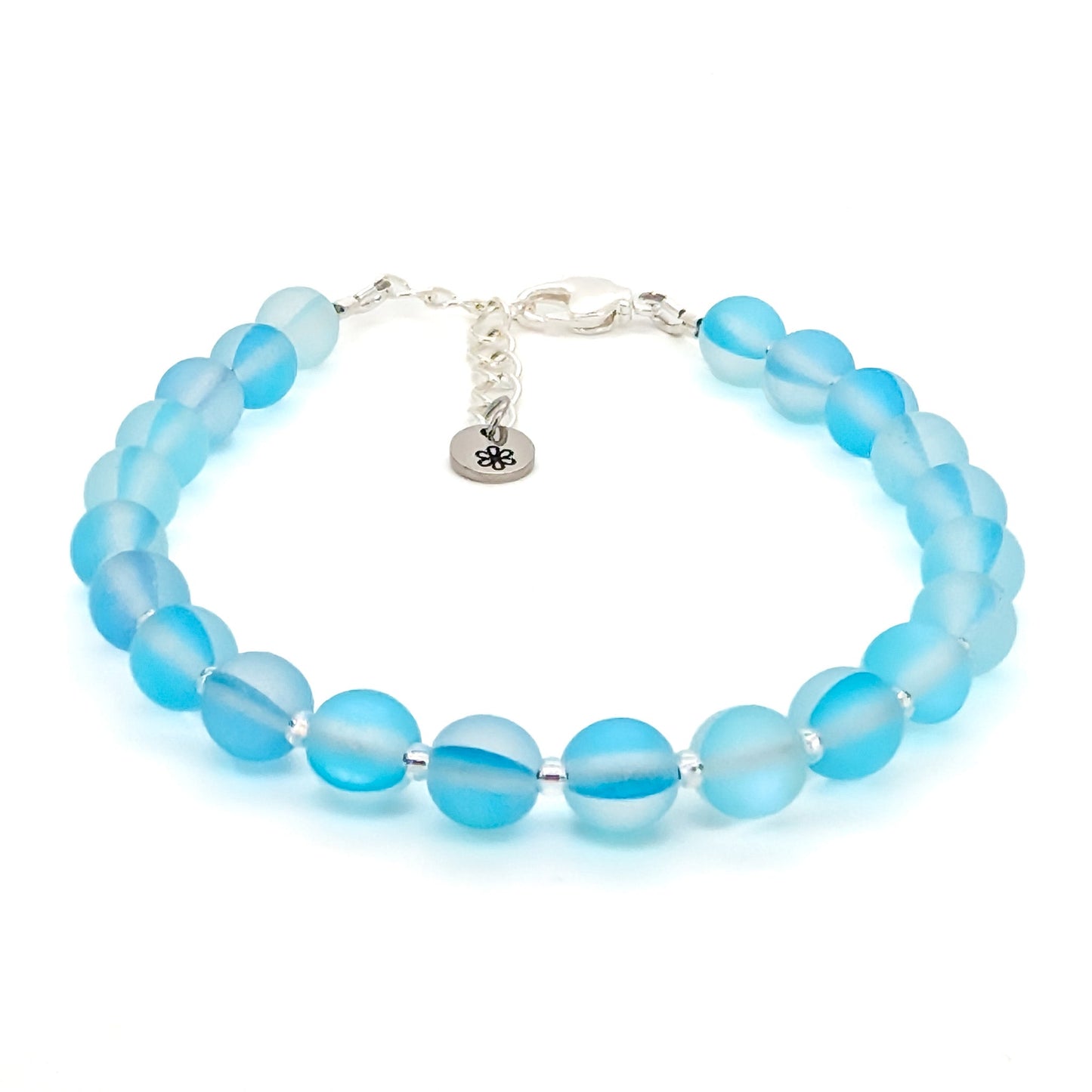Mermaid Glass Bead Bracelet - blue