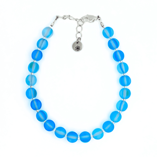 Mermaid Glass Bead Bracelet - blue