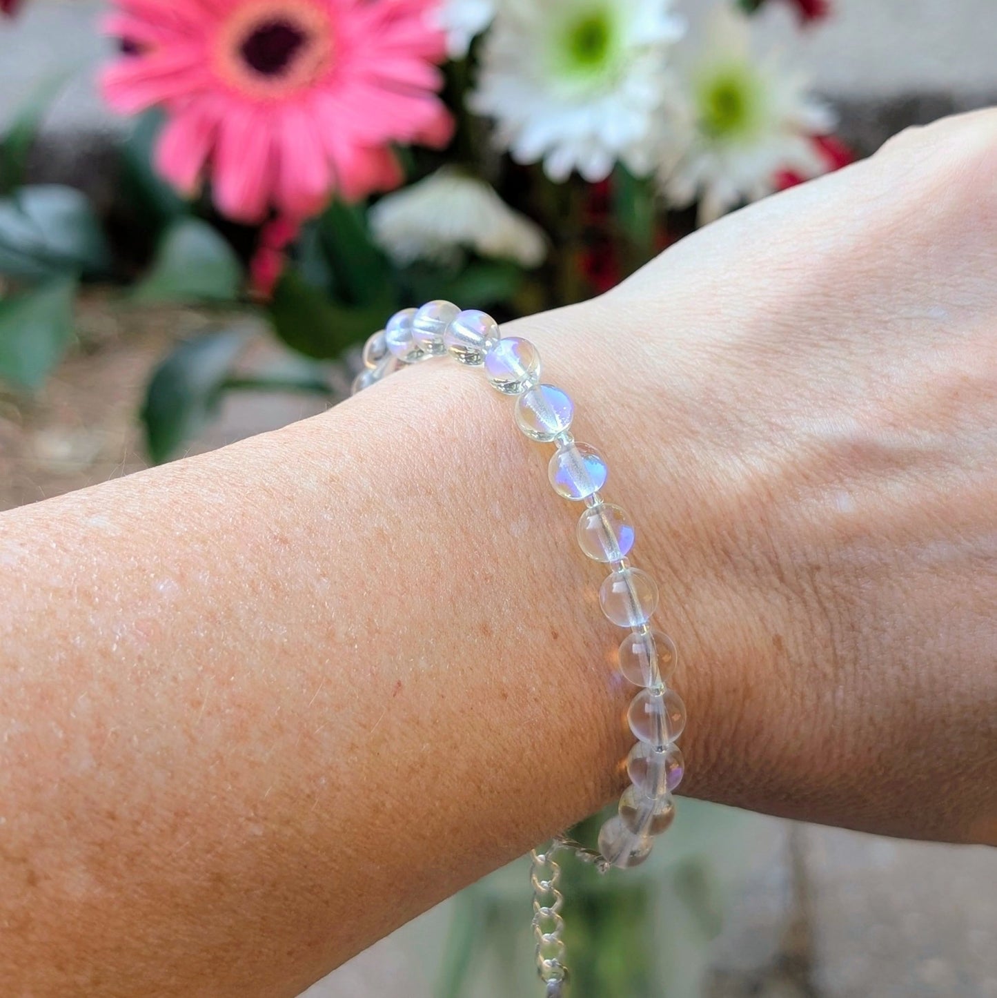 Mermaid Glass Bead Bracelet - Clear