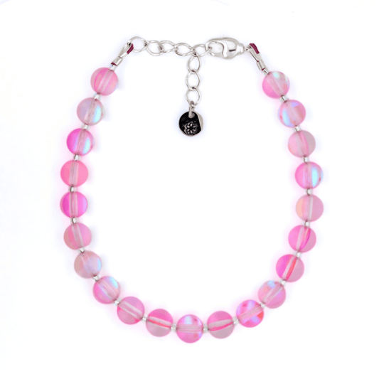 Mermaid Glass Bead Bracelet - Clear Pink