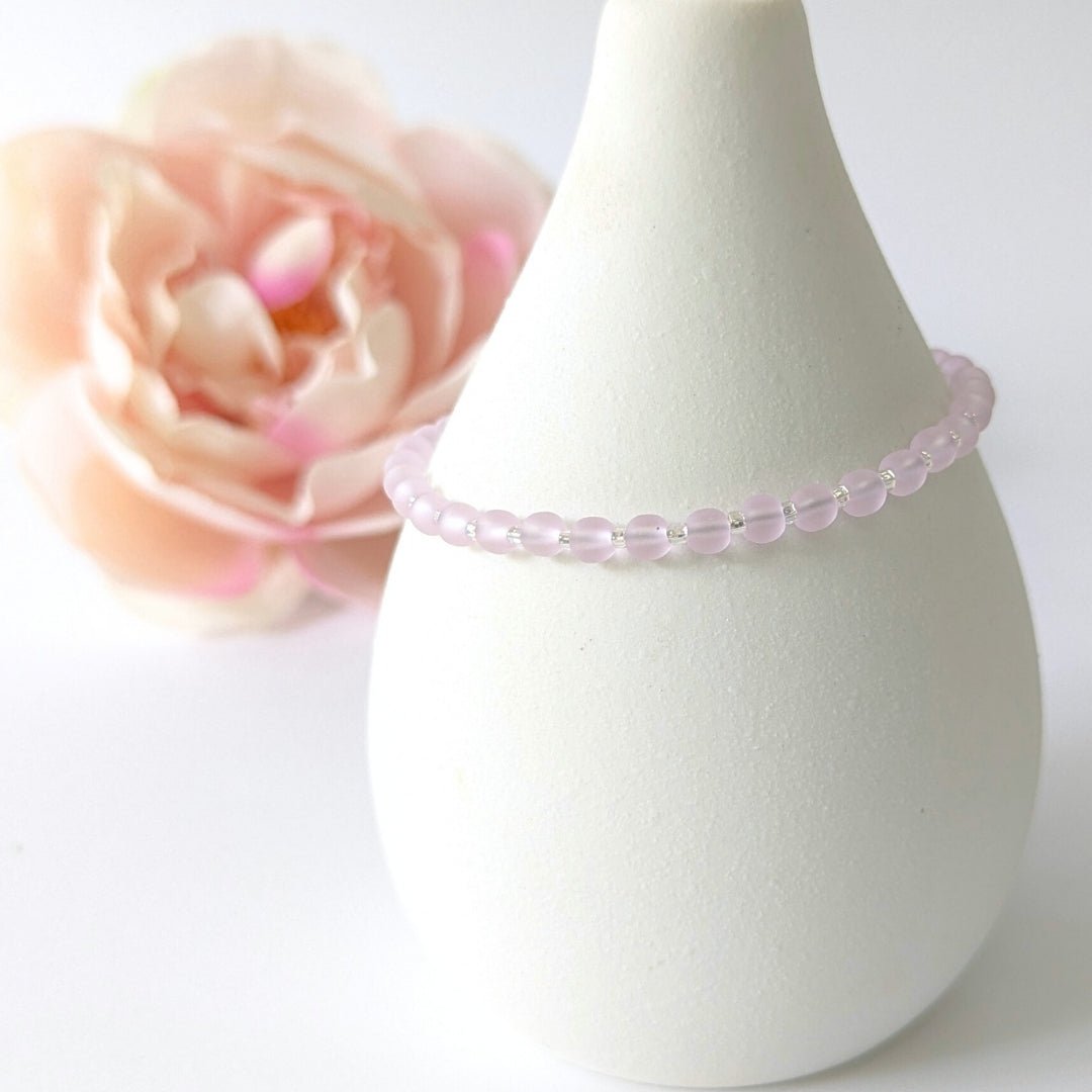 Sea Glass Bracelet - pale pink