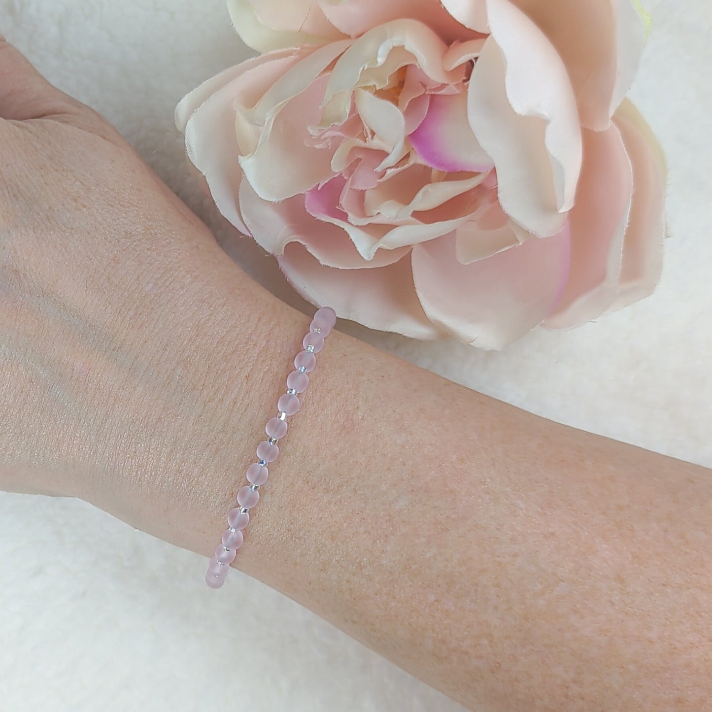 Sea Glass Bracelet - pale pink