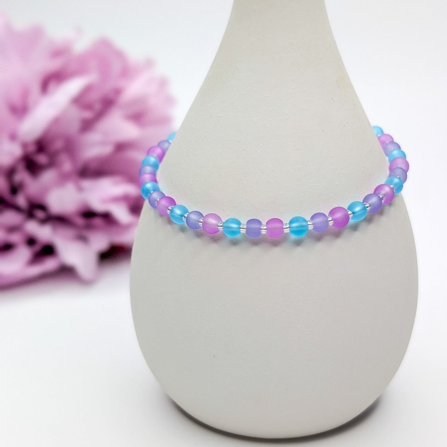 Sea Glass Bracelet - purple, lavender and blue