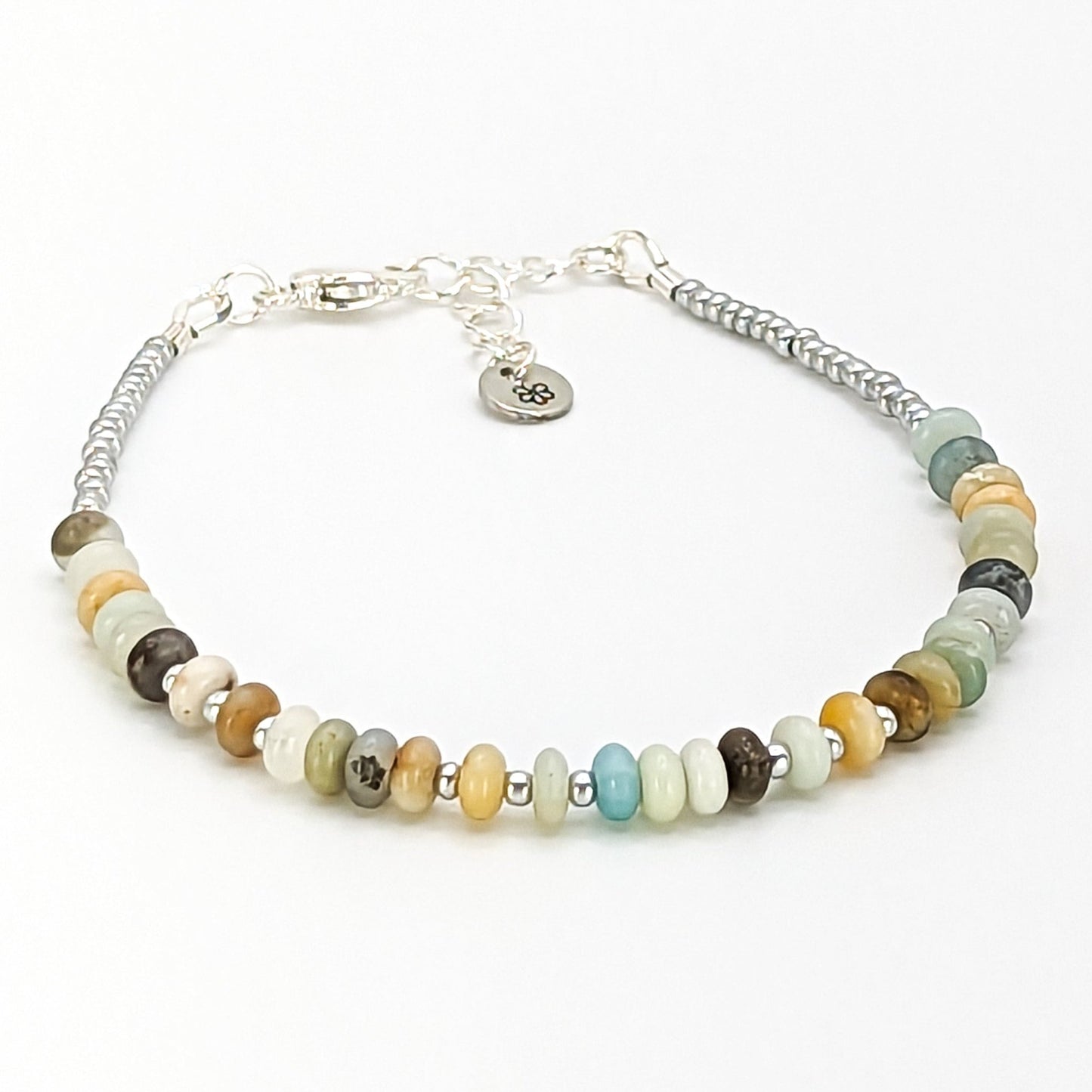 Amazonite saucer bead handmade bracelet - creations by cherie