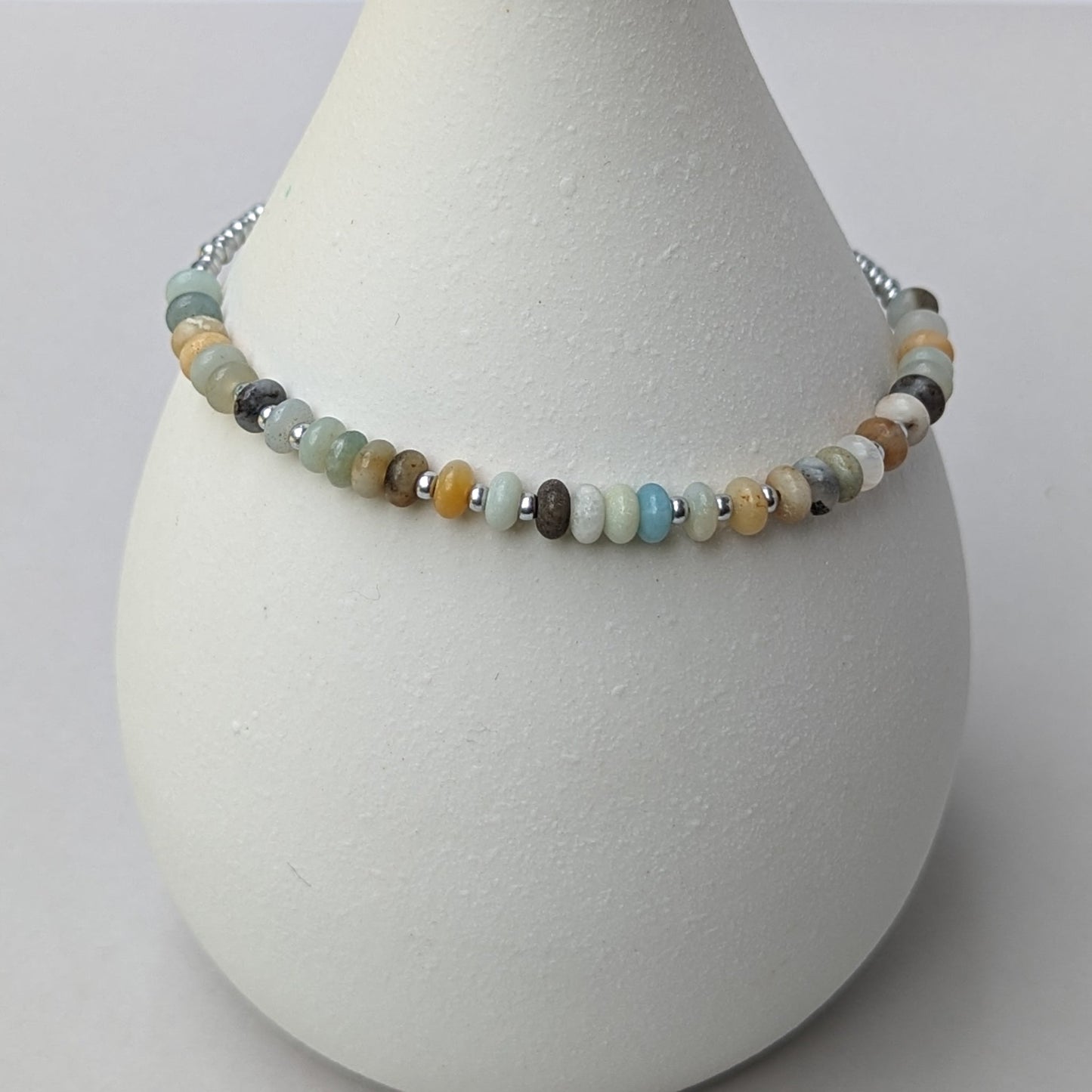 Amazonite saucer bead handmade bracelet - creations by cherie