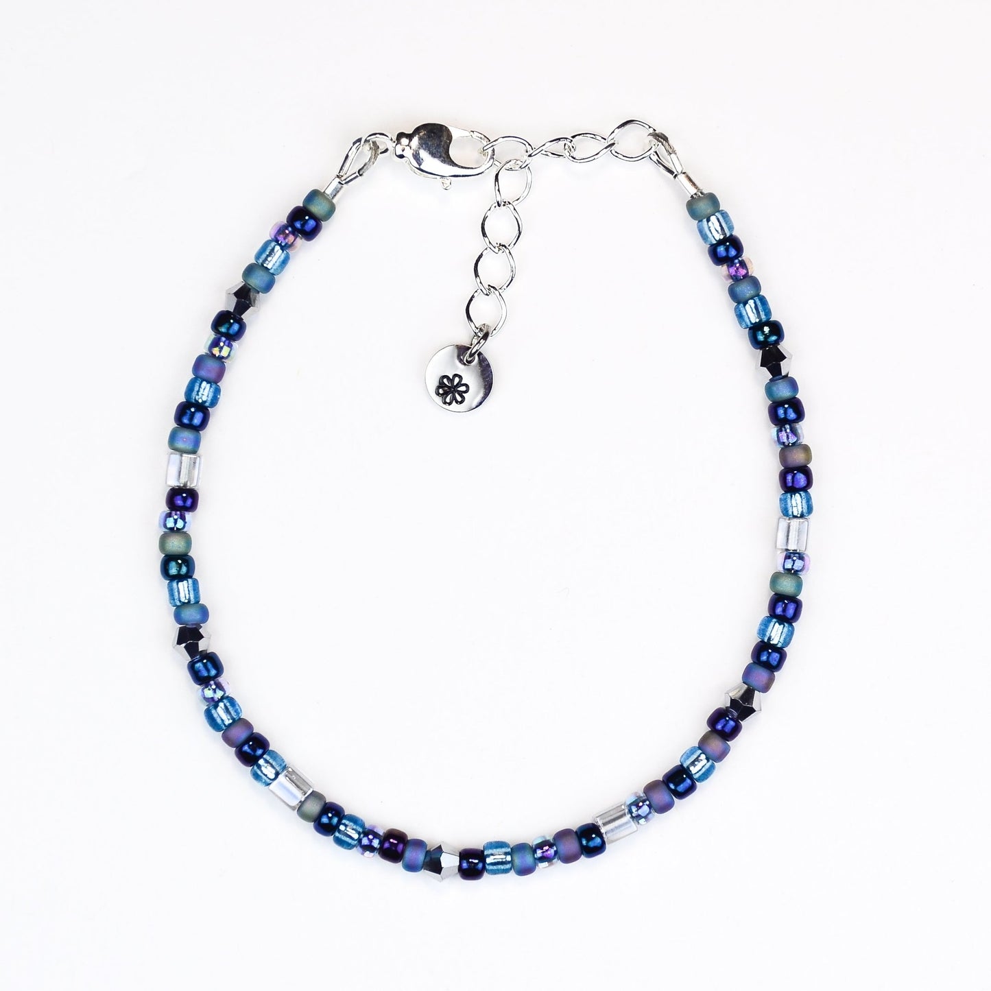 Assorted shaped glass seed beads - Gray bracelet
