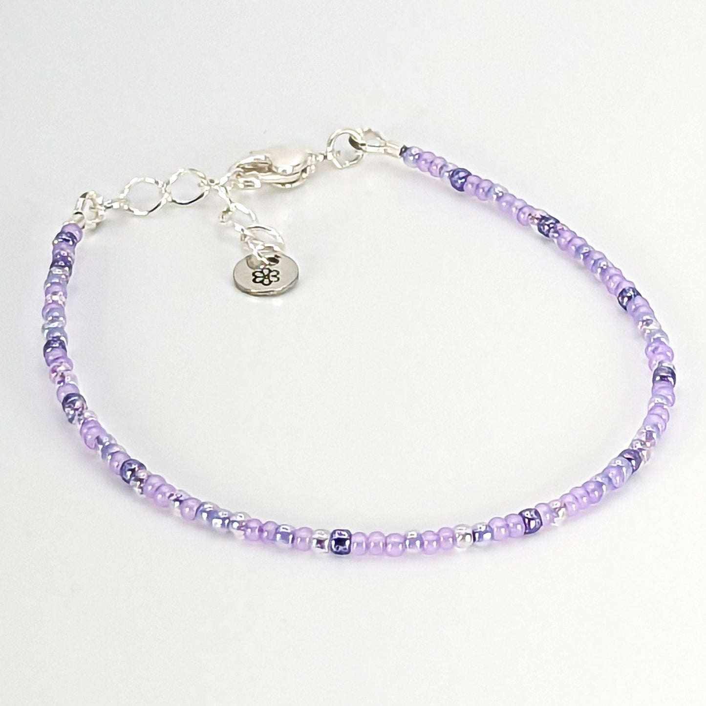 Dainty bracelet - Pale Purple seed bead bracelet - creations by cherie