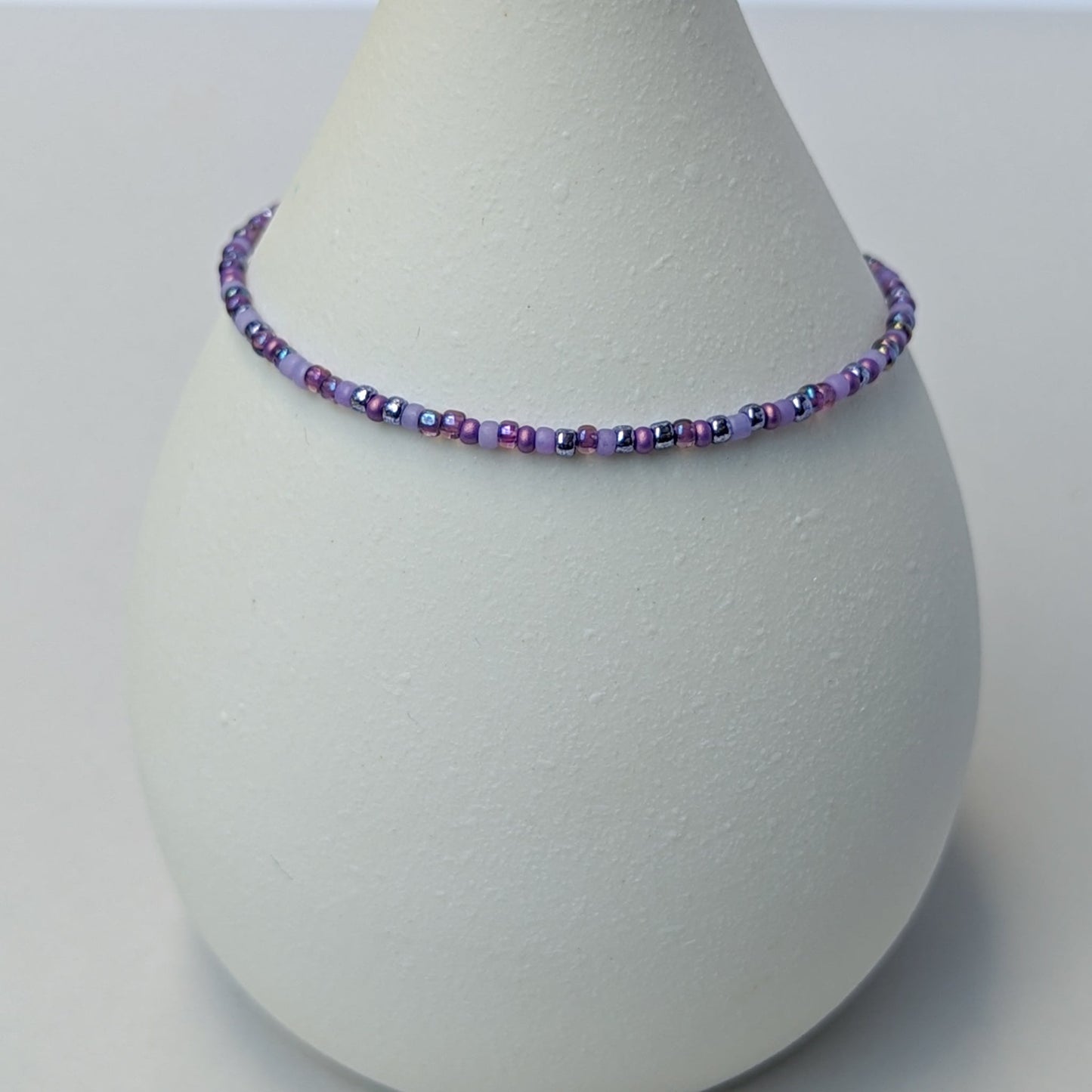 Dainty bracelet - Purple seed bead bracelet - creations by cherie