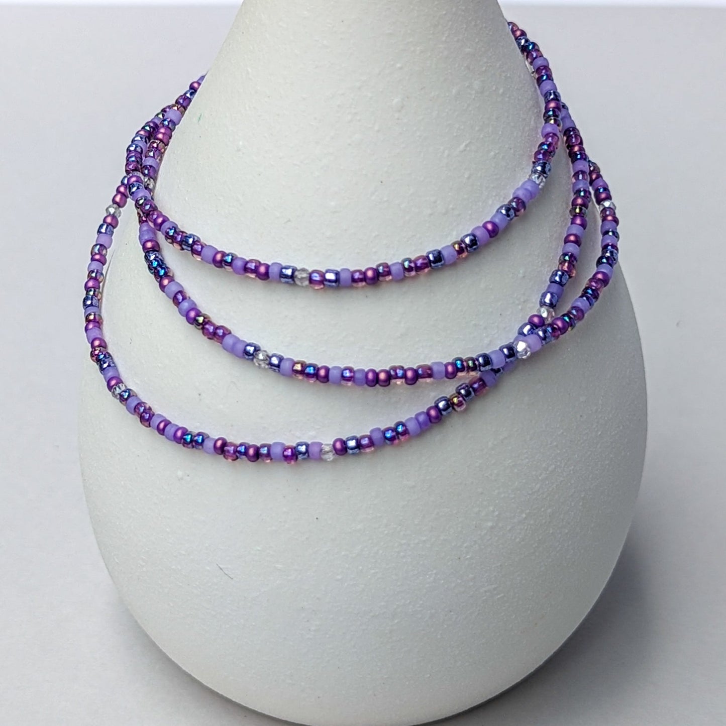 Dainty bracelet - Purple seed bead bracelet - creations by cherie
