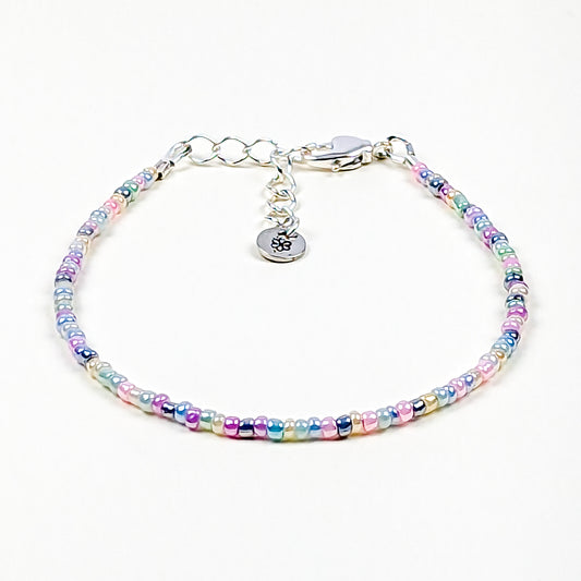 Dainty bracelet - pastel glass beads