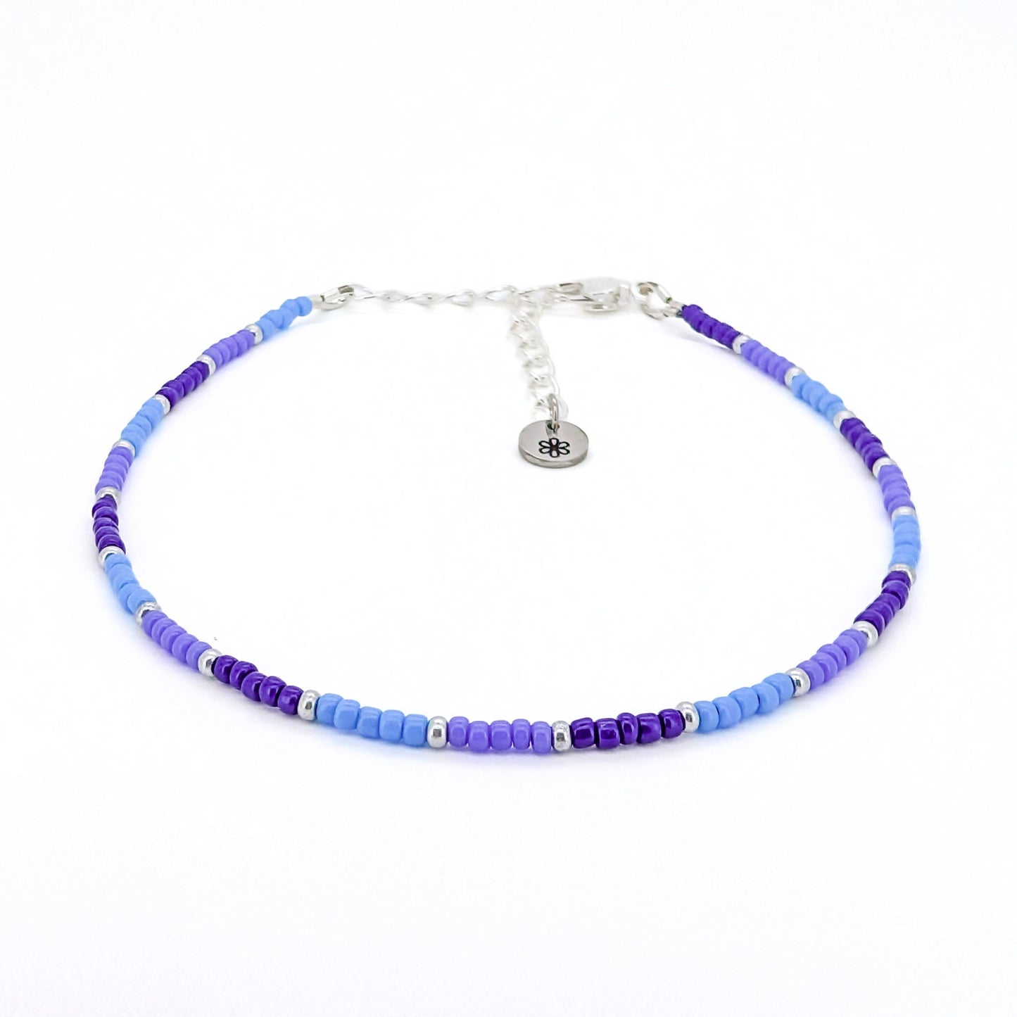 Dainty Adjustable Anklet - Blue Skies