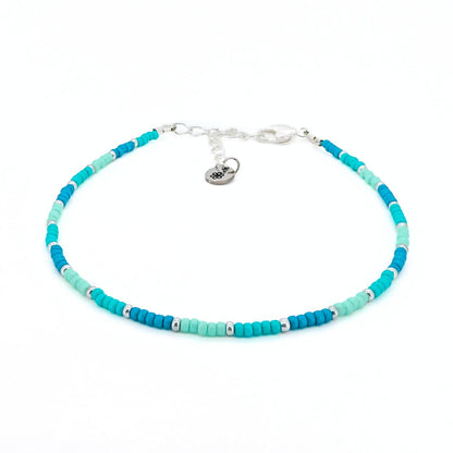 Dainty Adjustable Anklet - Seafoam