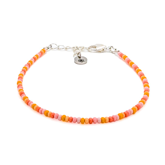 Dainty bracelet - Pink and Orange