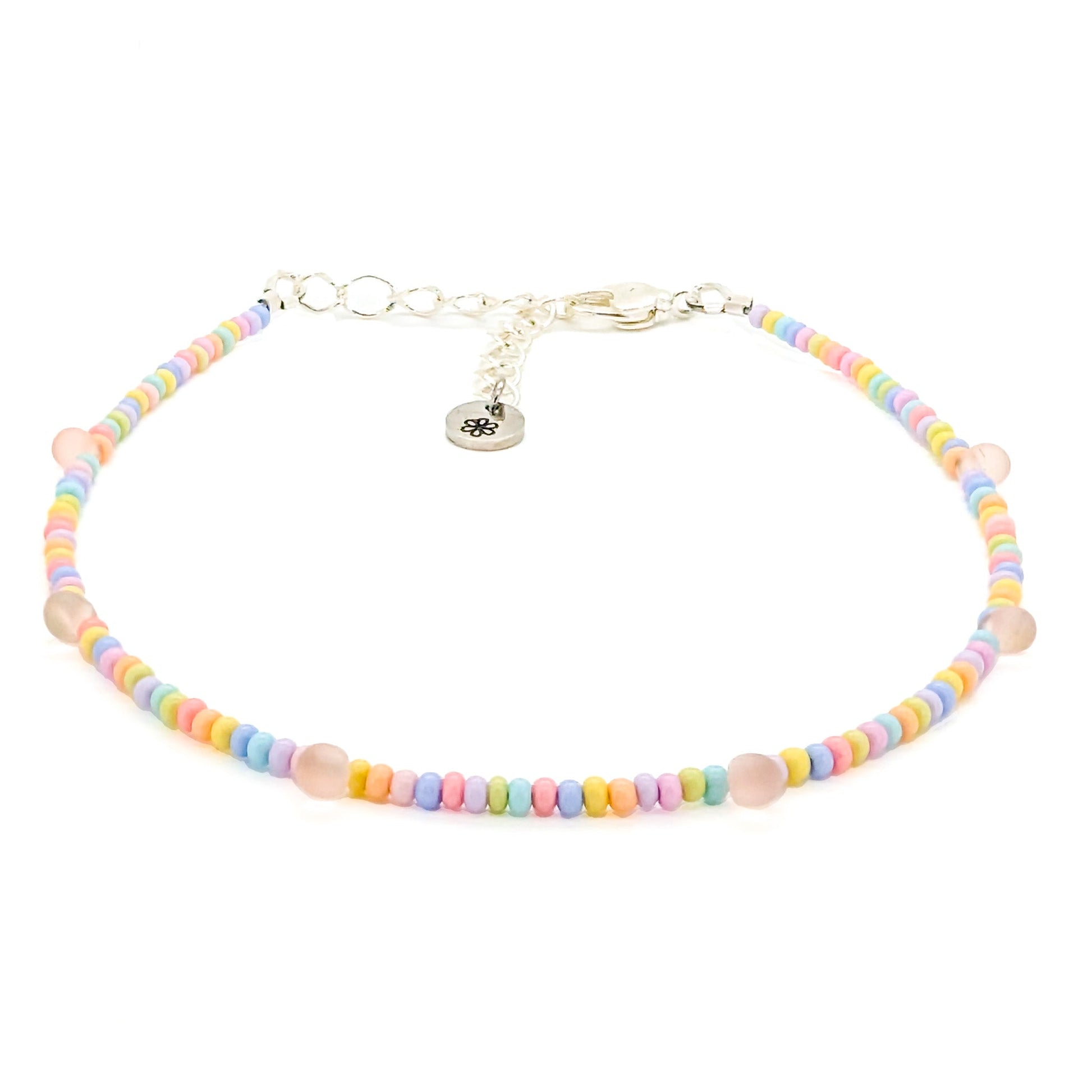 Dainty Anklet - Pretty Pastel with Drop Beads