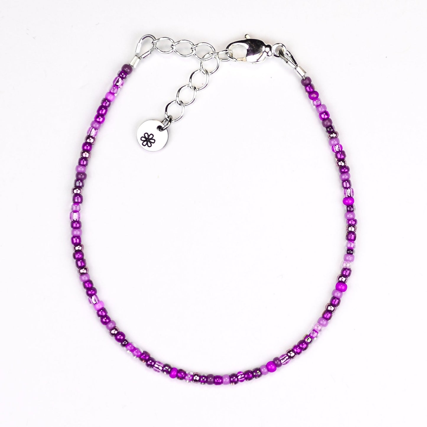 Anklet - Purple w/ Purple Drop Beads - creations by cherie