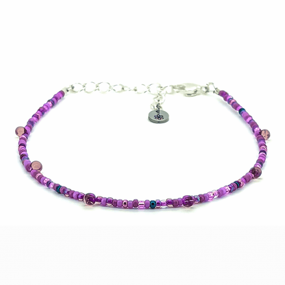 Anklet - Purple w/ Purple Drop Beads - creations by cherie