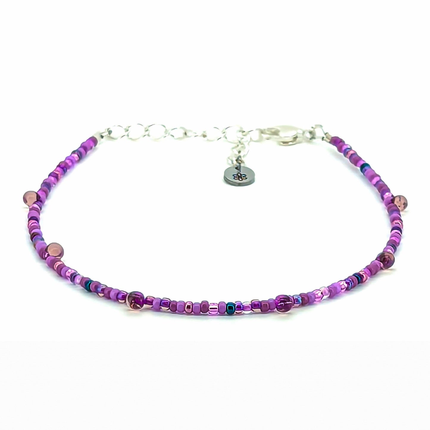 Anklet - Purple w/ Purple Drop Beads - creations by cherie
