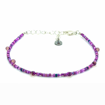 Anklet - Purple w/ Purple Drop Beads - creations by cherie