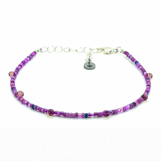 Anklet - Purple w/ Purple Drop Beads - creations by cherie