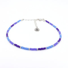 Dainty Adjustable Anklet - Blue Skies