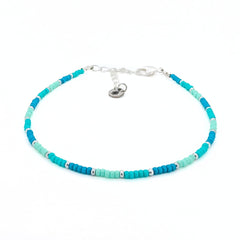 Dainty Adjustable Anklet - Seafoam