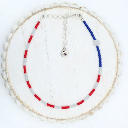 Dainty Adjustable Anklet - Stars and Stripes